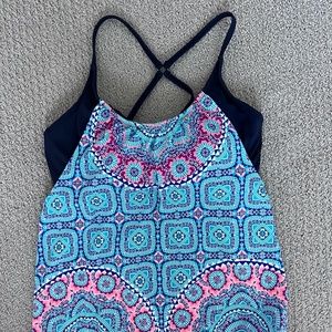 Athleta Swim Tankini Top Size 34 D/DD Padded Adjustable Straps